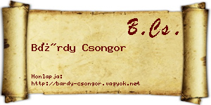 Bárdy Csongor névjegykártya