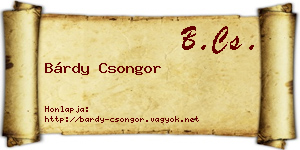 Bárdy Csongor névjegykártya